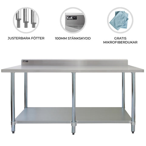 Commercial Stainless Steel Catering Table - 7ft Wide