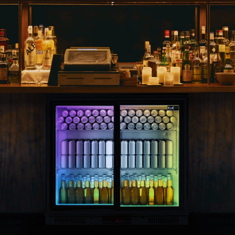 Back Bar Fridge Cooler - Sliding Double Door