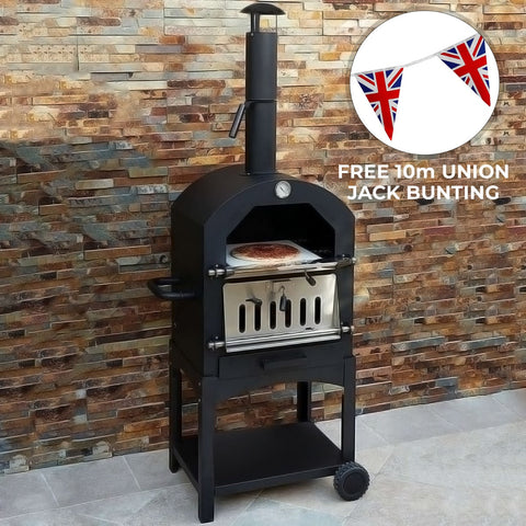 Outdoor Pizza Oven, Rain Cover & Union Jack Bunting