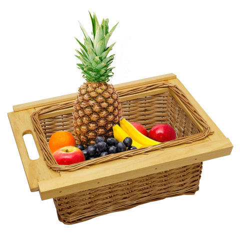 Pull Out Wicker Kitchen Baskets 400mm