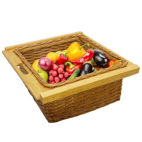 Pull Out Wicker Kitchen Baskets 600mm