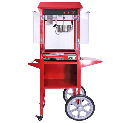 KuKoo 8oz Popcorn Machine & Candy Floss Machine with Carts