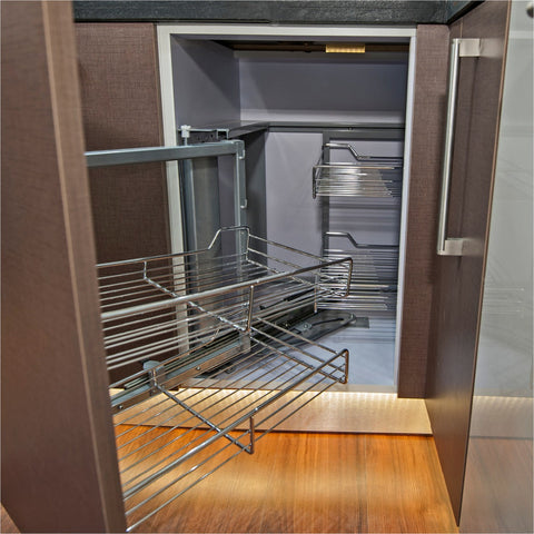 KuKoo Corner Kitchen Cupboard Pull Out Drawers - Right Hand